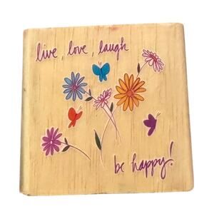 Stamps Etc Live Love Laugh Be Happy Rubber Stamp CRI-082-B